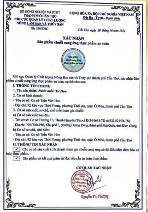 Nước mắm Tu Hon